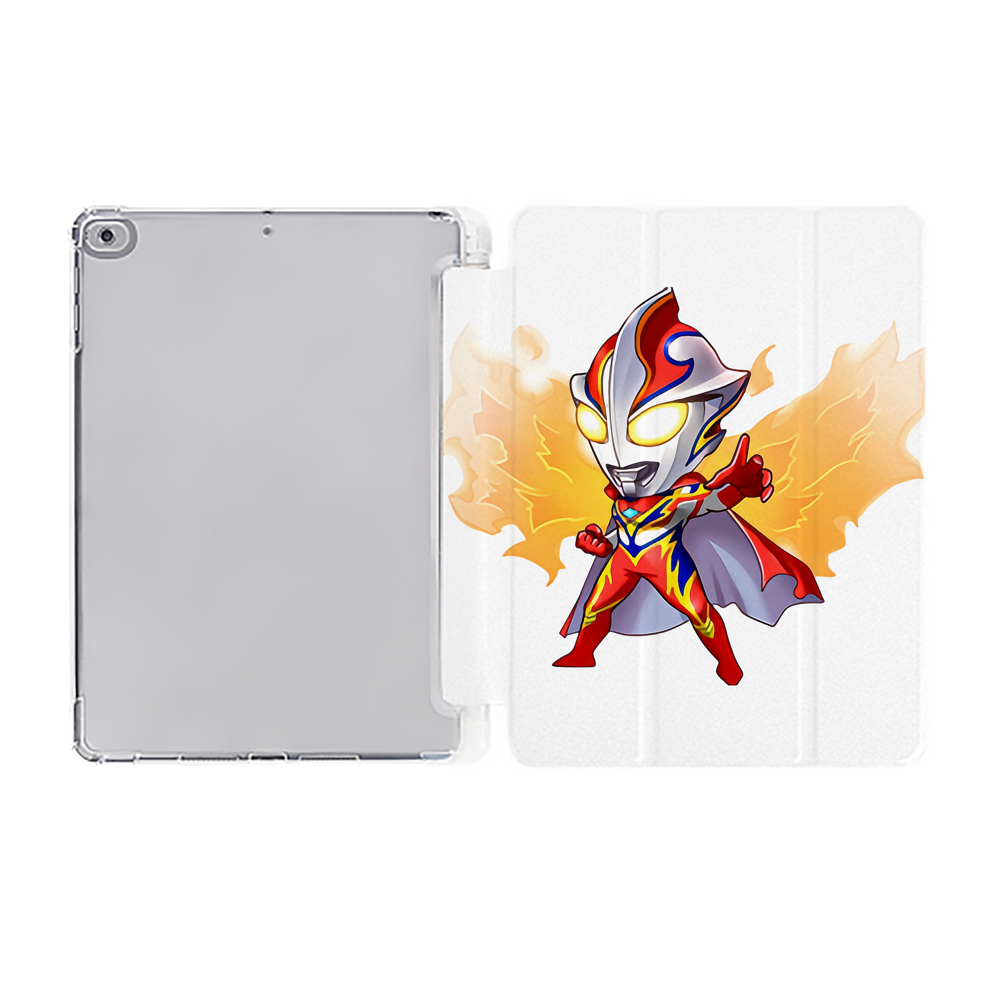 （画像用） ウルトラマン Ultraman IPad ケース ペン収納付き 三つ折りスタンド PUレザー×シリコン 対応機種9.5/10.5/10.9インチ